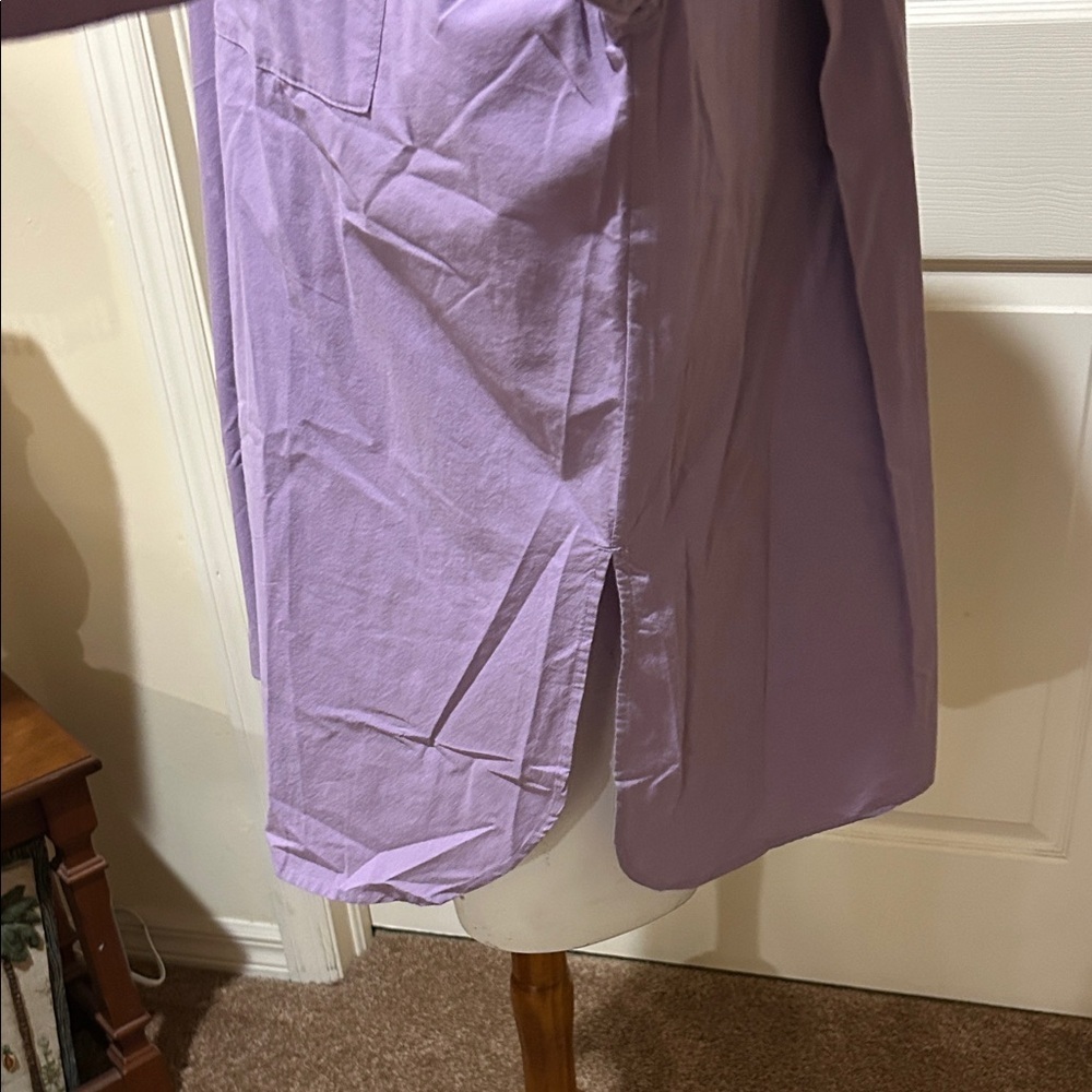 Madewell Lavender Oversized Poplin small Casual Button Down Shirt/dress - Picture 4 of 11